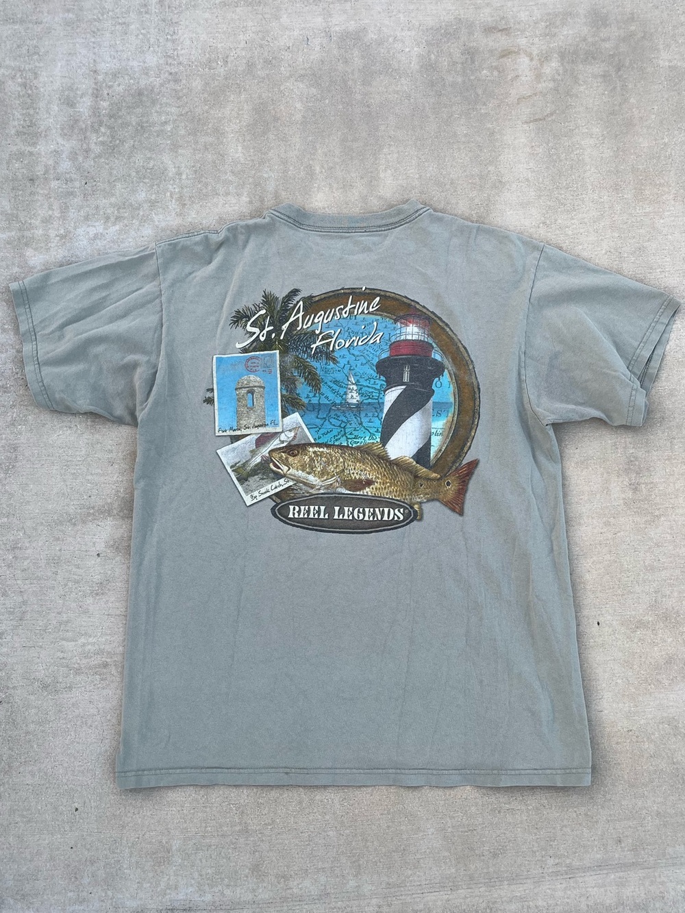 Vintage Reel Legends Sage Green Short-Sleeve T-Shirt St.Augustine size M